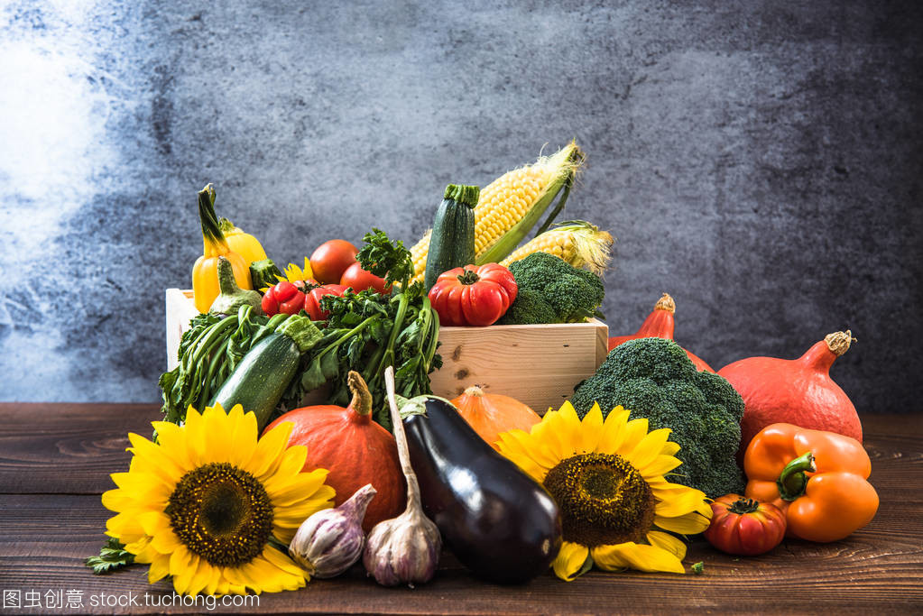 多彩的秋天收獲作物蔬菜